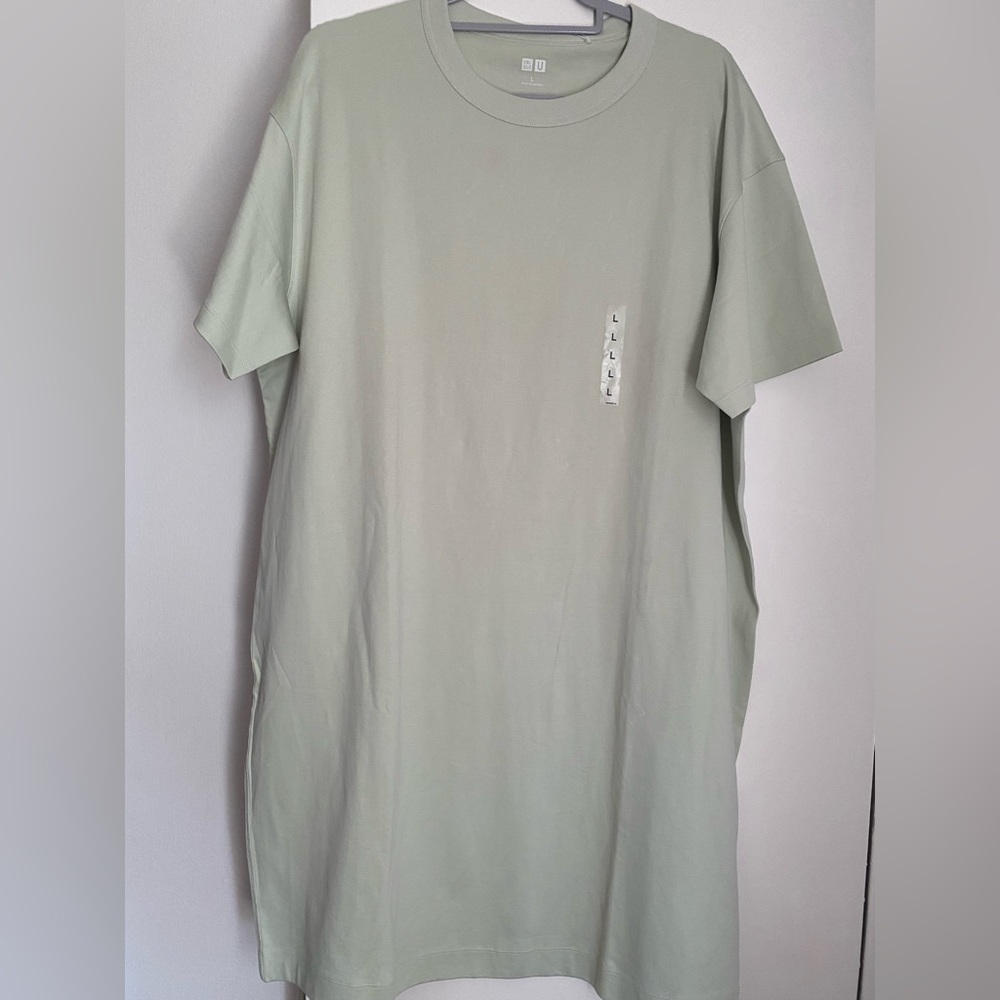 Light Green sleeve short t-shirt dress - UNIQLO